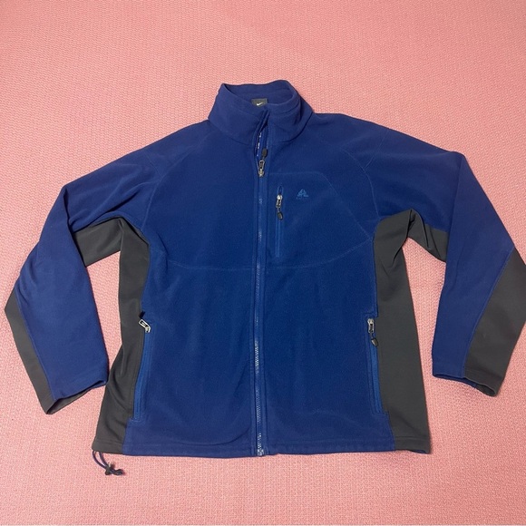 Nike ACG Therma Fleece Jacket Men's size L Blue Full Zip Jacket - Picture 1 of 6
